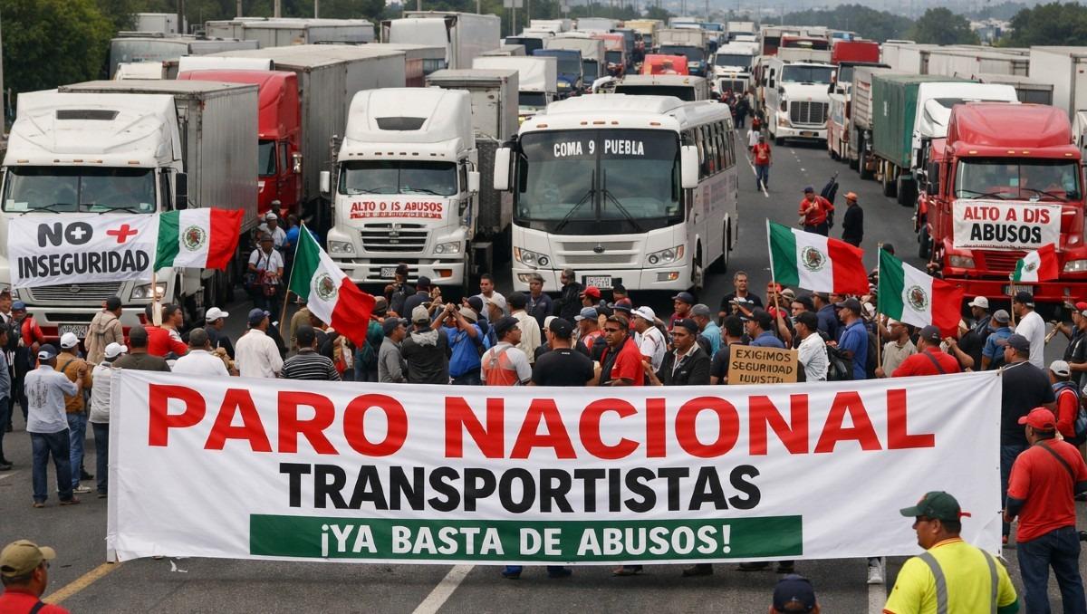 Paro nacional de transportistas sacude carreteras de México; Sheinbaum abre diálogo