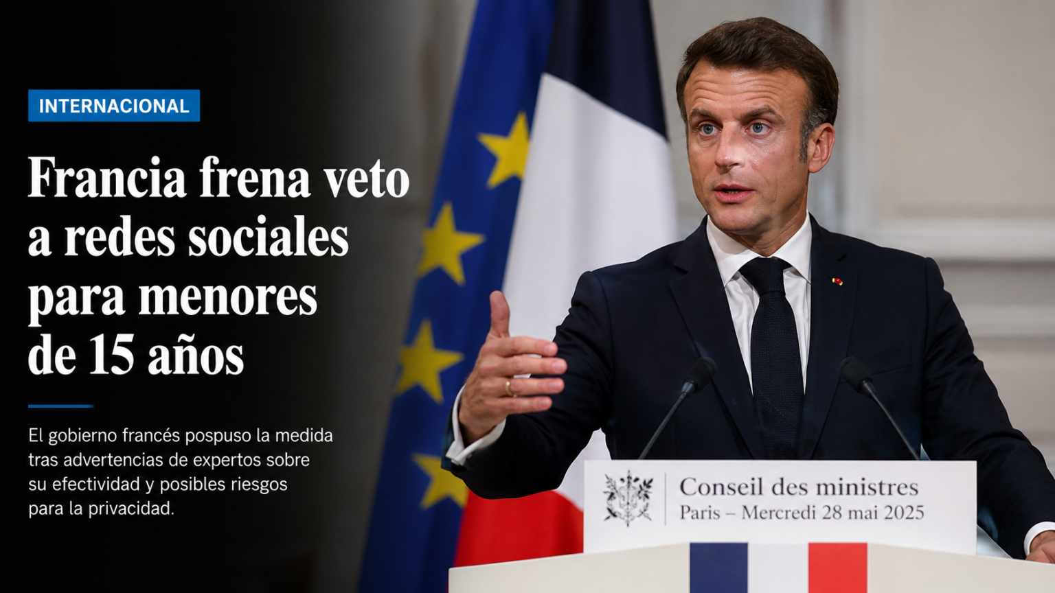 Francia frena veto a redes sociales para menores de 15 años