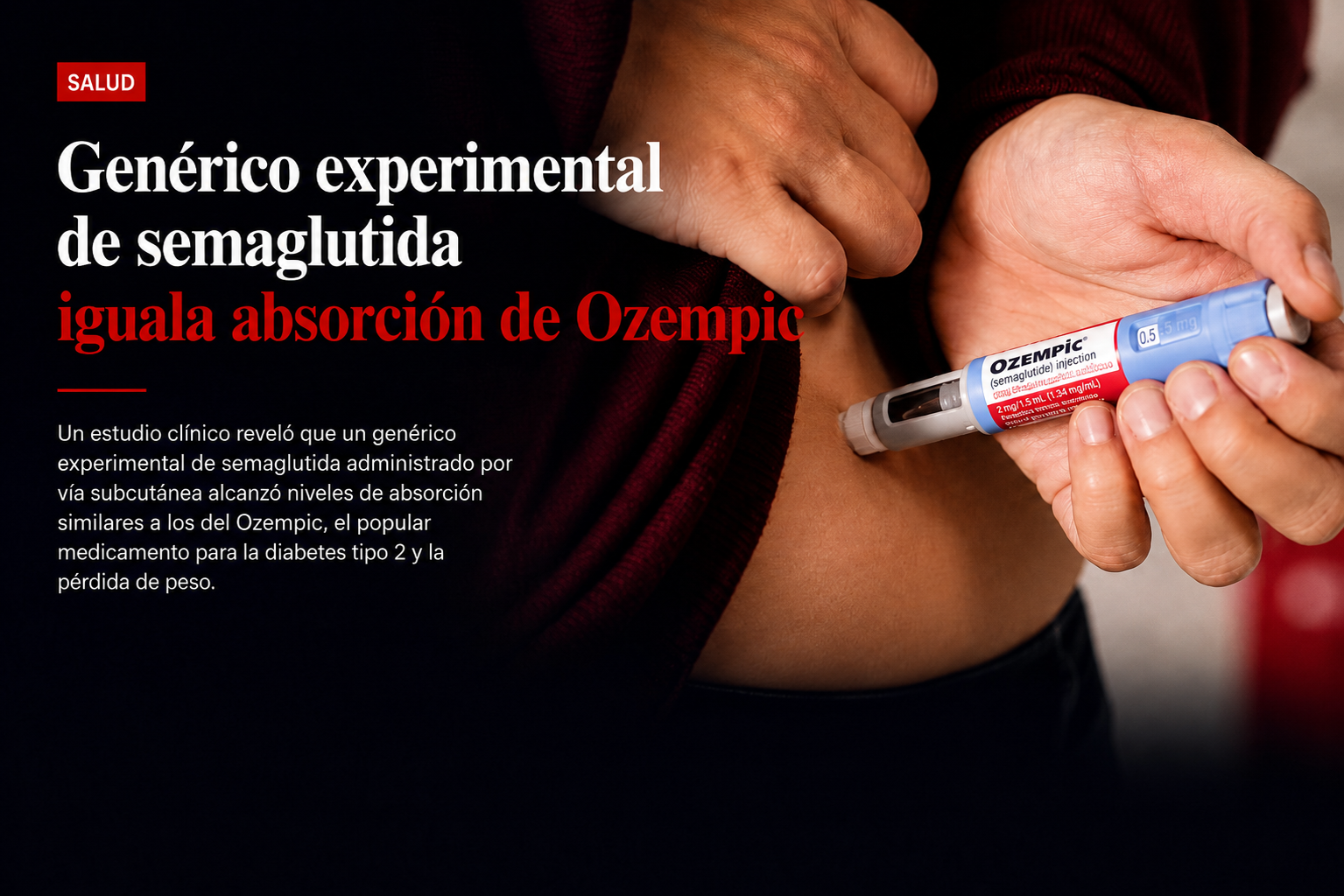 Genérico experimental de semaglutida iguala absorción de Ozempic