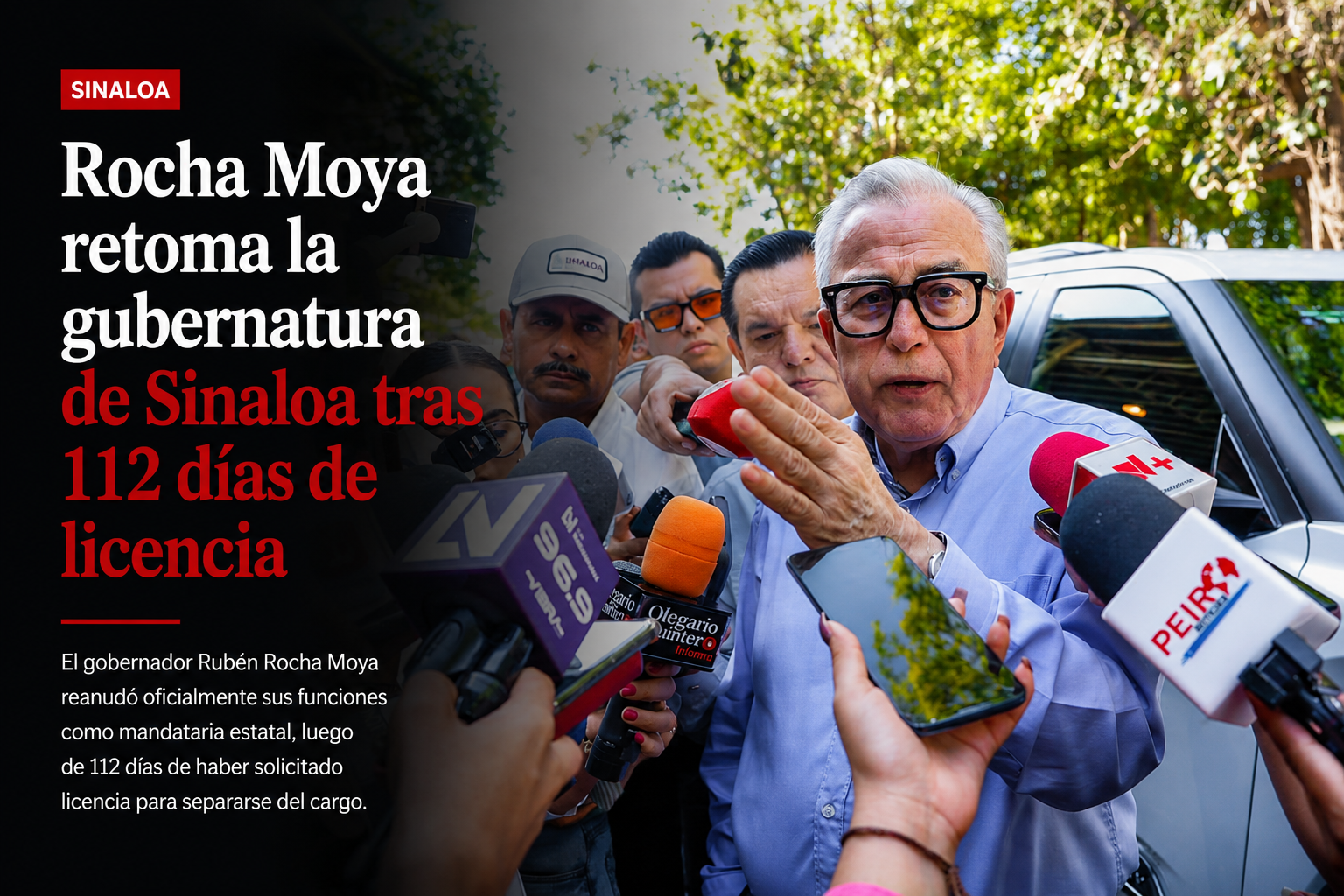 Rocha Moya regresa con agenda de continuidad y bienestar