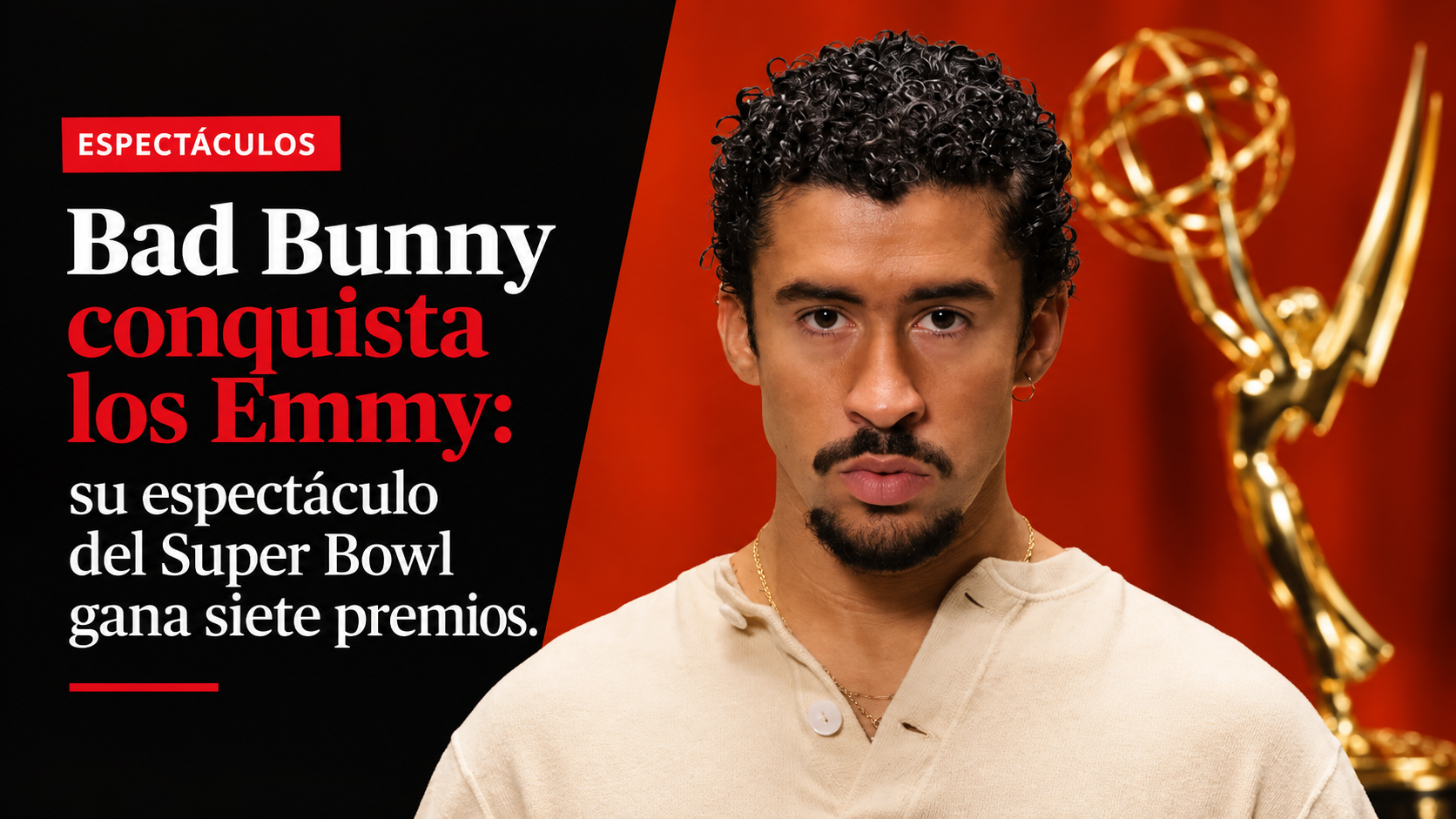 Bad Bunny conquista los Emmy: su espectáculo del Super Bowl gana siete premios